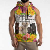 Labrador Retriever Personal Stalker Christmas Sleeveless Zip Hoodie Funny Xmas Holiday Patterns - Wonder Print Shop