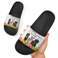 Labrador Retriever Personal Stalker Christmas Slide Sandals Funny Xmas Holiday Patterns - Wonder Print Shop
