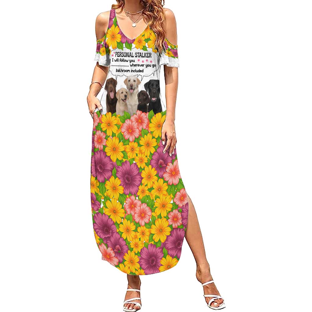 Labrador Retriever Personal Stalker Christmas Summer Maxi Dress Funny Xmas Holiday Patterns - Wonder Print Shop