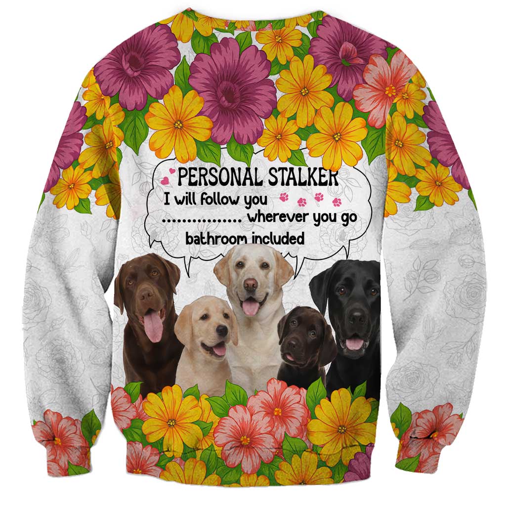 Labrador Retriever Personal Stalker Christmas Sweatshirt Funny Xmas Holiday Patterns - Wonder Print Shop