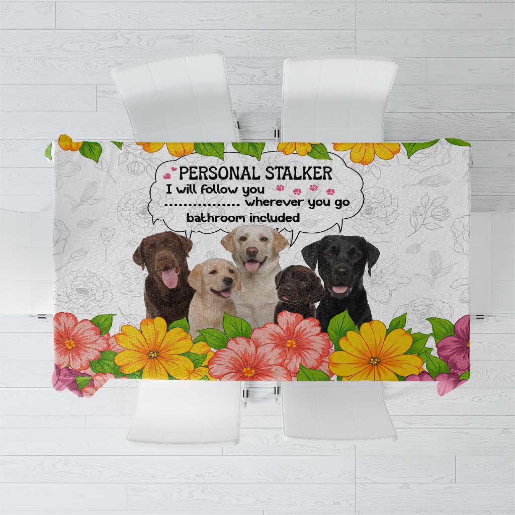Labrador Retriever Personal Stalker Christmas Tablecloth Funny Xmas Holiday Patterns - Wonder Print Shop