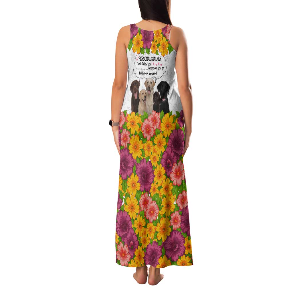 Labrador Retriever Personal Stalker Christmas Tank Maxi Dress Funny Xmas Holiday Patterns - Wonder Print Shop