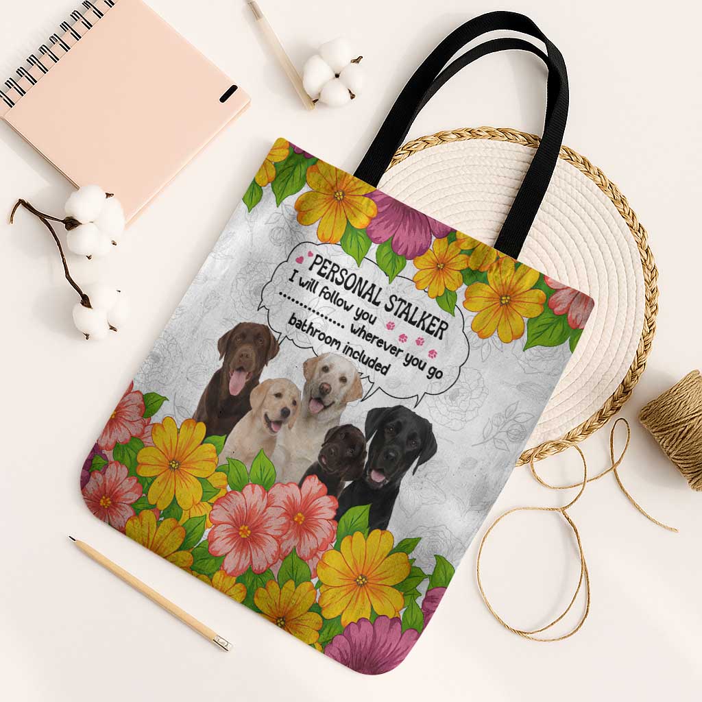 Labrador Retriever Personal Stalker Christmas Tote Bag Funny Xmas Holiday Patterns - Wonder Print Shop