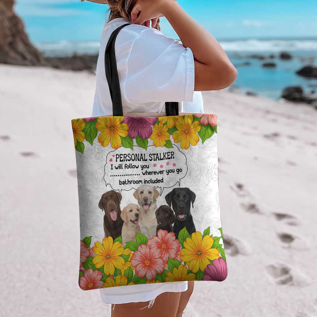 Labrador Retriever Personal Stalker Christmas Tote Bag Funny Xmas Holiday Patterns - Wonder Print Shop