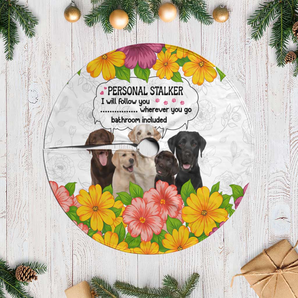 Labrador Retriever Personal Stalker Christmas Tree Skirt Funny Xmas Holiday Patterns - Wonder Print Shop