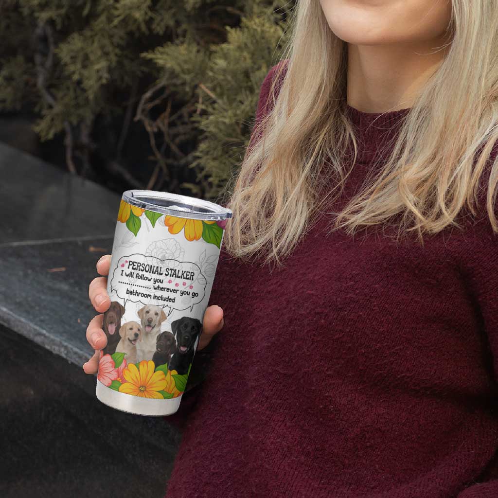 Labrador Retriever Personal Stalker Christmas Tumbler Cup Funny Xmas Holiday Patterns - Wonder Print Shop