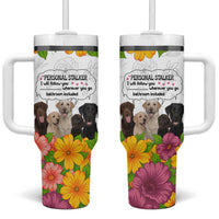 Labrador Retriever Personal Stalker Christmas Tumbler With Handle Funny Xmas Holiday Patterns - Wonder Print Shop