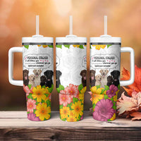 Labrador Retriever Personal Stalker Christmas Tumbler With Handle Funny Xmas Holiday Patterns - Wonder Print Shop