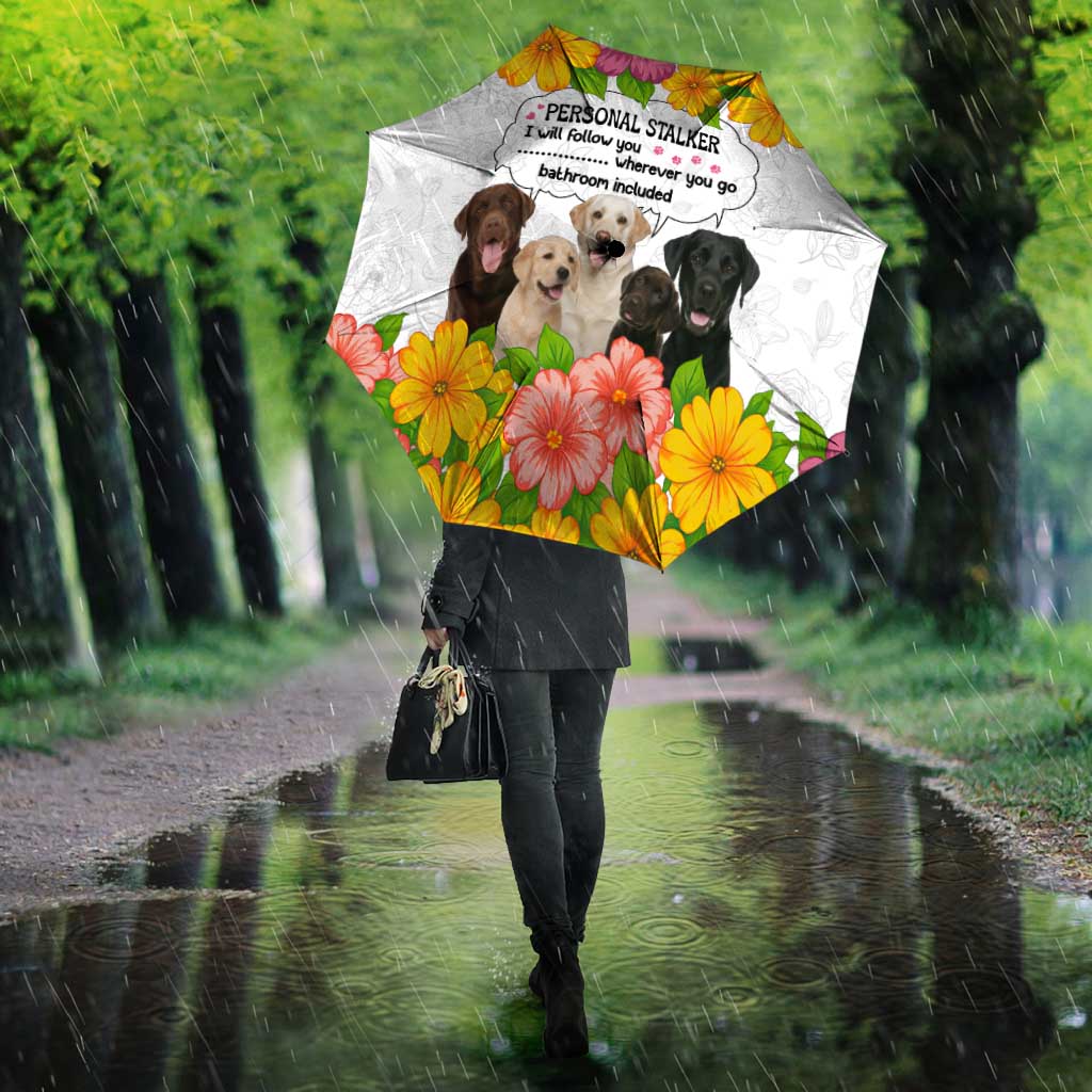 Labrador Retriever Personal Stalker Christmas Umbrella Funny Xmas Holiday Patterns - Wonder Print Shop