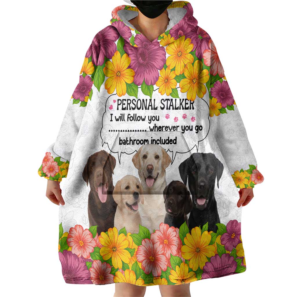 Labrador Retriever Personal Stalker Christmas Wearable Blanket Hoodie Funny Xmas Holiday Patterns - Wonder Print Shop