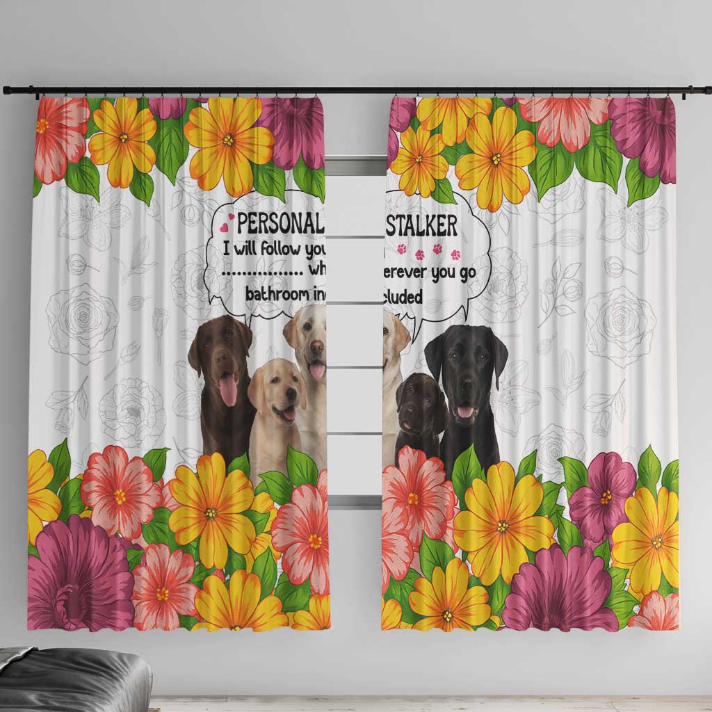 Labrador Retriever Personal Stalker Christmas Window Curtain Funny Xmas Holiday Patterns - Wonder Print Shop