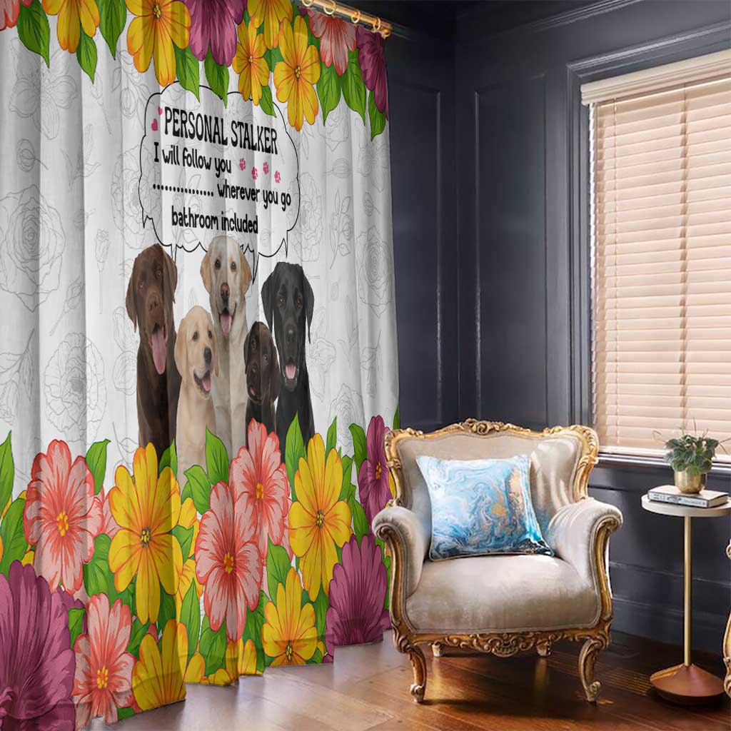 Labrador Retriever Personal Stalker Christmas Window Curtain Funny Xmas Holiday Patterns - Wonder Print Shop