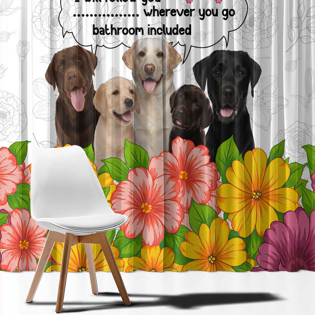 Labrador Retriever Personal Stalker Christmas Window Curtain Funny Xmas Holiday Patterns - Wonder Print Shop