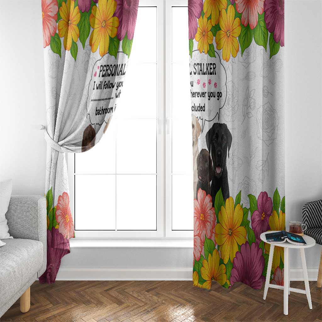 Labrador Retriever Personal Stalker Christmas Window Curtain Funny Xmas Holiday Patterns - Wonder Print Shop