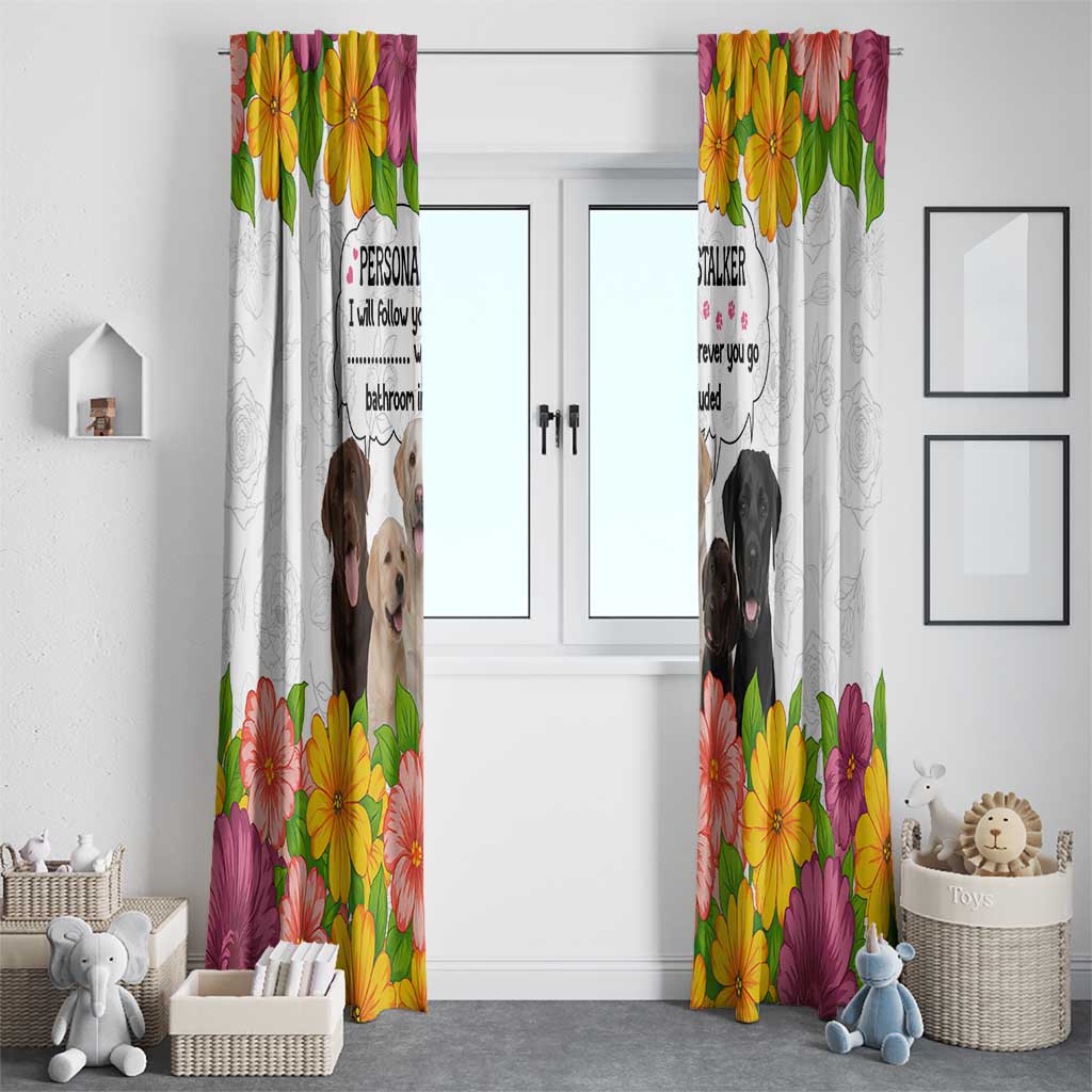 Labrador Retriever Personal Stalker Christmas Window Curtain Funny Xmas Holiday Patterns - Wonder Print Shop