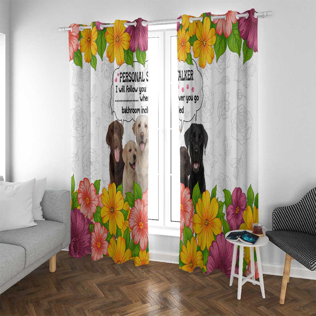 Labrador Retriever Personal Stalker Christmas Window Curtain Funny Xmas Holiday Patterns - Wonder Print Shop