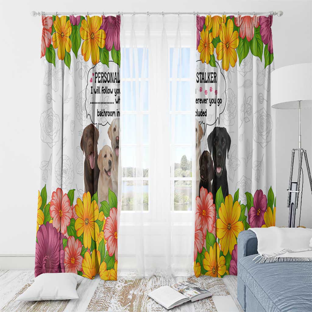 Labrador Retriever Personal Stalker Christmas Window Curtain Funny Xmas Holiday Patterns - Wonder Print Shop