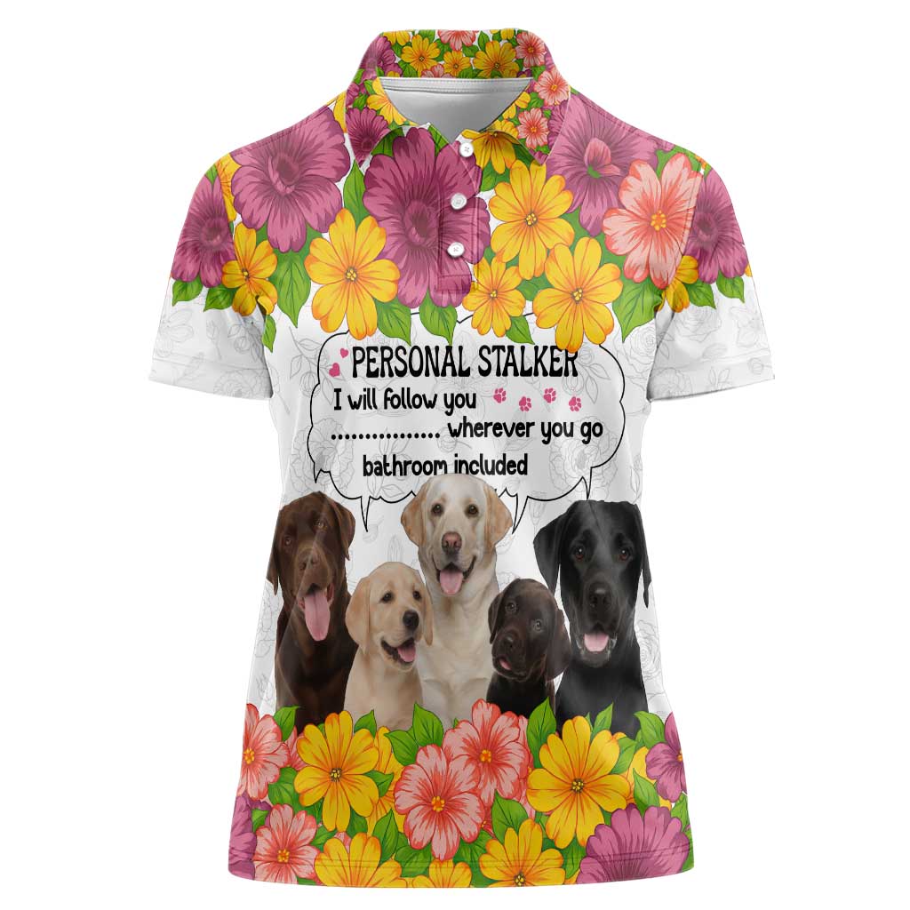 Labrador Retriever Personal Stalker Christmas Women Polo Shirt Funny Xmas Holiday Patterns - Wonder Print Shop