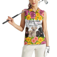 Labrador Retriever Personal Stalker Christmas Women Sleeveless Polo Shirt Funny Xmas Holiday Patterns - Wonder Print Shop