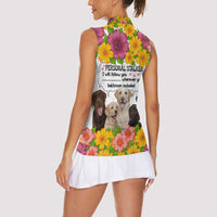 Labrador Retriever Personal Stalker Christmas Women Sleeveless Polo Shirt Funny Xmas Holiday Patterns - Wonder Print Shop