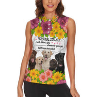 Labrador Retriever Personal Stalker Christmas Women Sleeveless Polo Shirt Funny Xmas Holiday Patterns - Wonder Print Shop