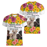 Labrador Retriever Personal Stalker Christmas Women V-Neck T-Shirt Funny Xmas Holiday Patterns - Wonder Print Shop