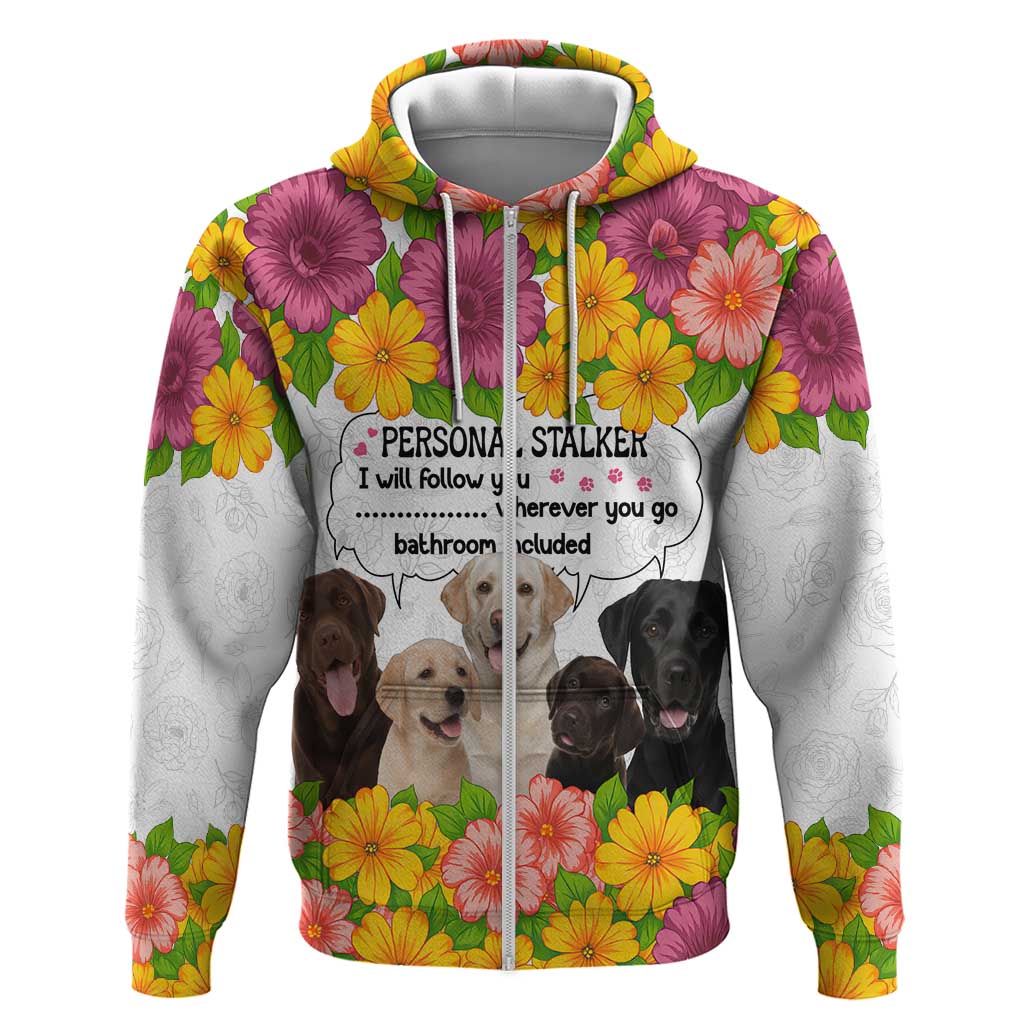 Labrador Retriever Personal Stalker Christmas Zip Hoodie Funny Xmas Holiday Patterns - Wonder Print Shop