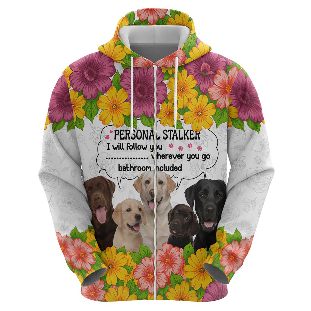 Labrador Retriever Personal Stalker Christmas Zip Hoodie Funny Xmas Holiday Patterns - Wonder Print Shop