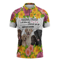 Labrador Retriever Personal Stalker Christmas Zipper Polo Shirt Funny Xmas Holiday Patterns - Wonder Print Shop