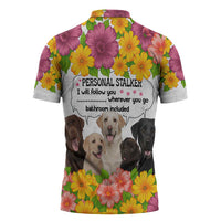 Labrador Retriever Personal Stalker Christmas Zipper Polo Shirt Funny Xmas Holiday Patterns - Wonder Print Shop