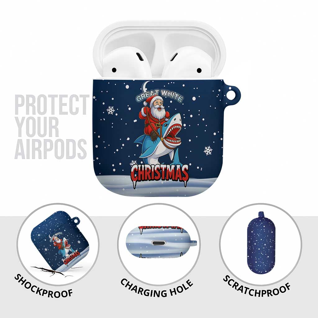 Great White Christmas Shark Christmas AirPods Case Funny Xmas Holiday Patterns - Wonder Print Shop