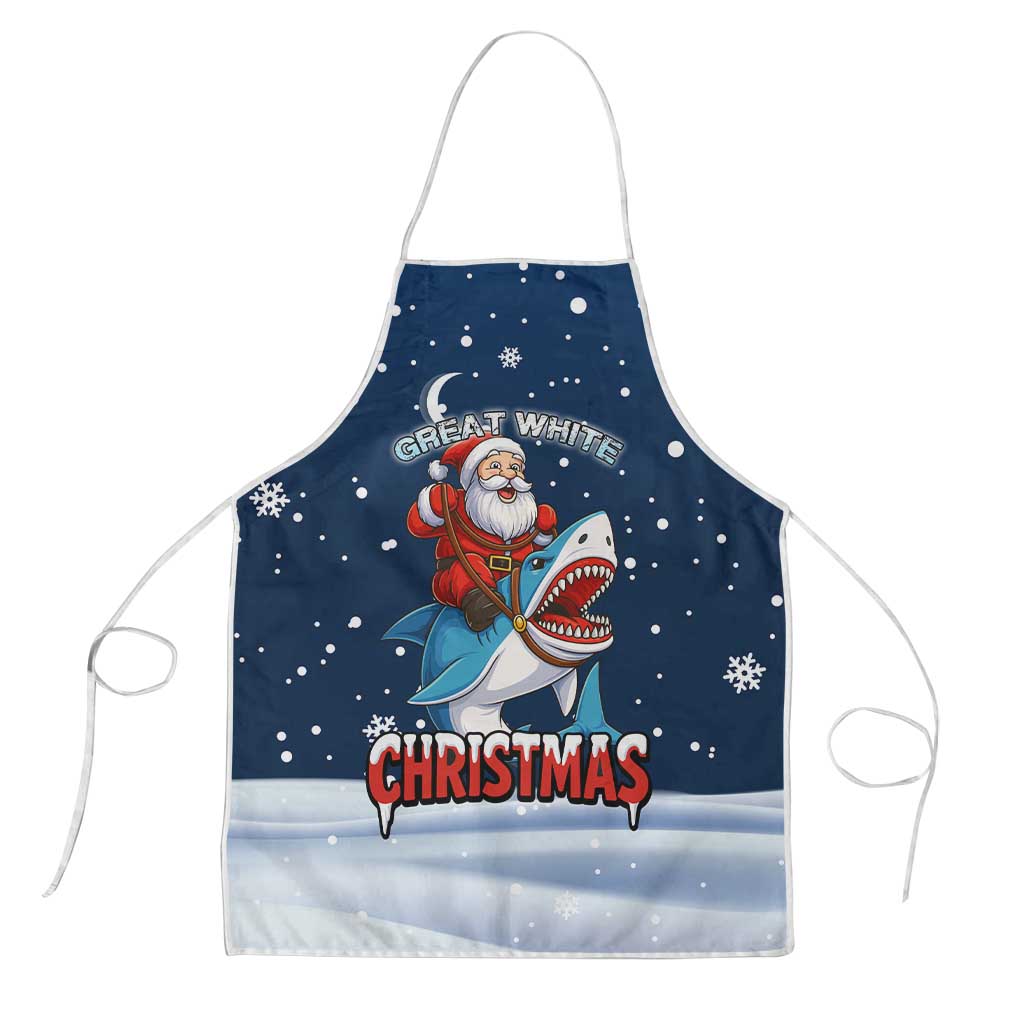 Great White Christmas Shark Christmas Apron Funny Xmas Holiday Patterns - Wonder Print Shop
