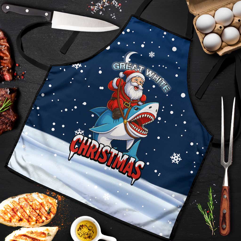 Great White Christmas Shark Christmas Apron Funny Xmas Holiday Patterns - Wonder Print Shop