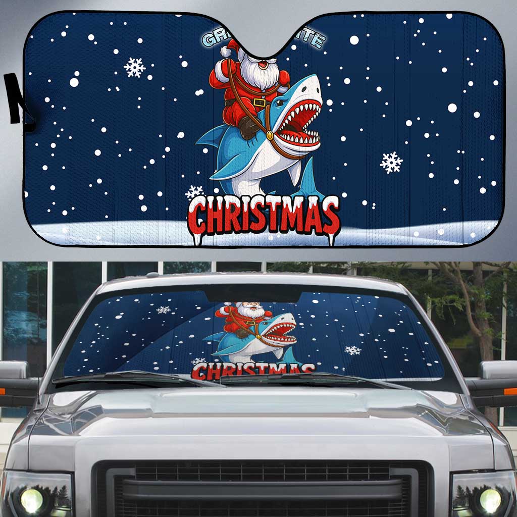 Great White Christmas Shark Christmas Auto Sun Shade Funny Xmas Holiday Patterns - Wonder Print Shop