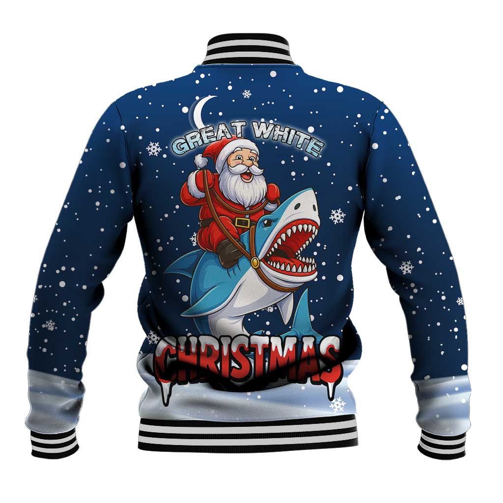 Great White Christmas Shark Christmas Baseball Jacket Funny Xmas Holiday Patterns - Wonder Print Shop