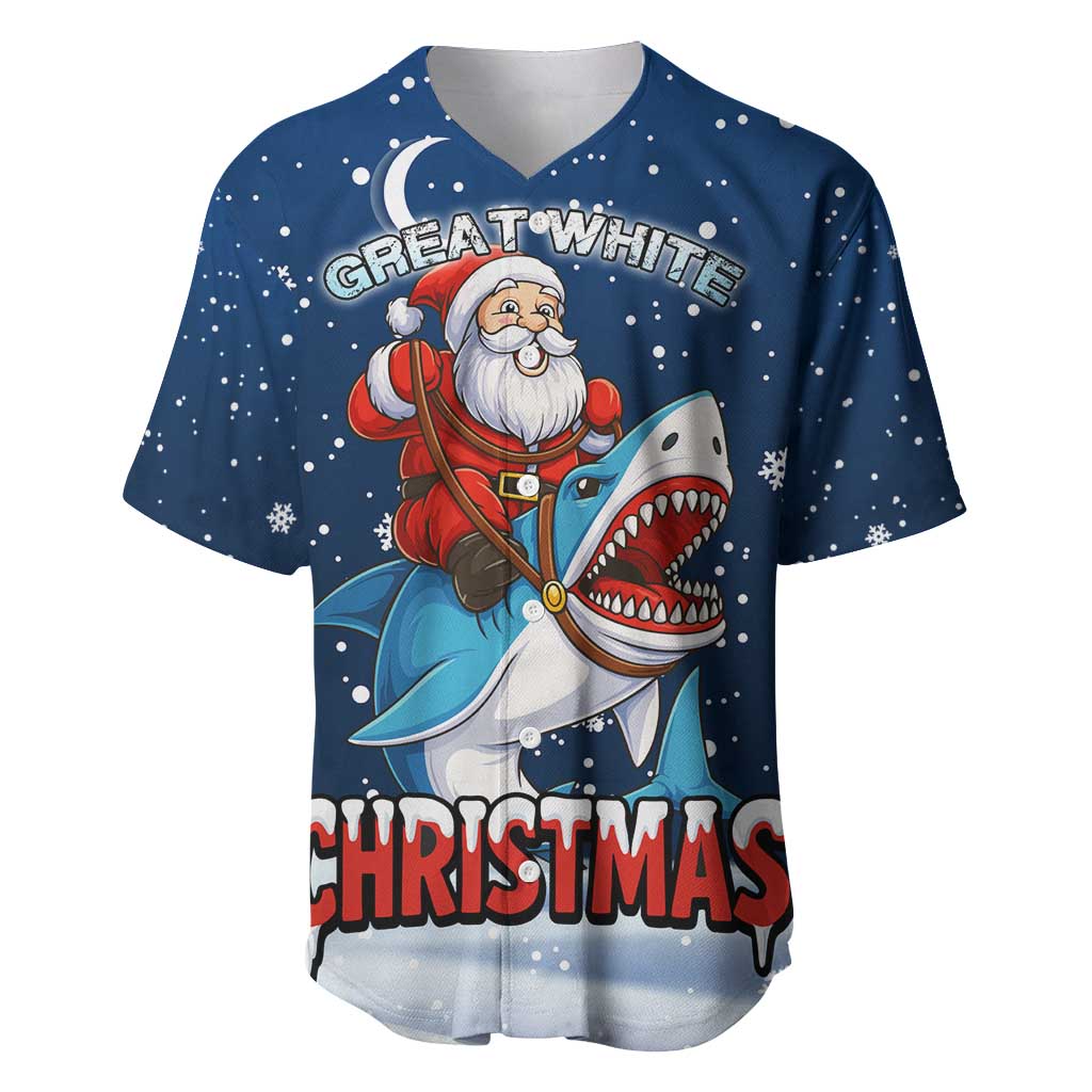 Great White Christmas Shark Christmas Baseball Jersey Funny Xmas Holiday Patterns - Wonder Print Shop