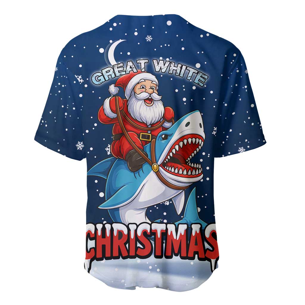 Great White Christmas Shark Christmas Baseball Jersey Funny Xmas Holiday Patterns - Wonder Print Shop