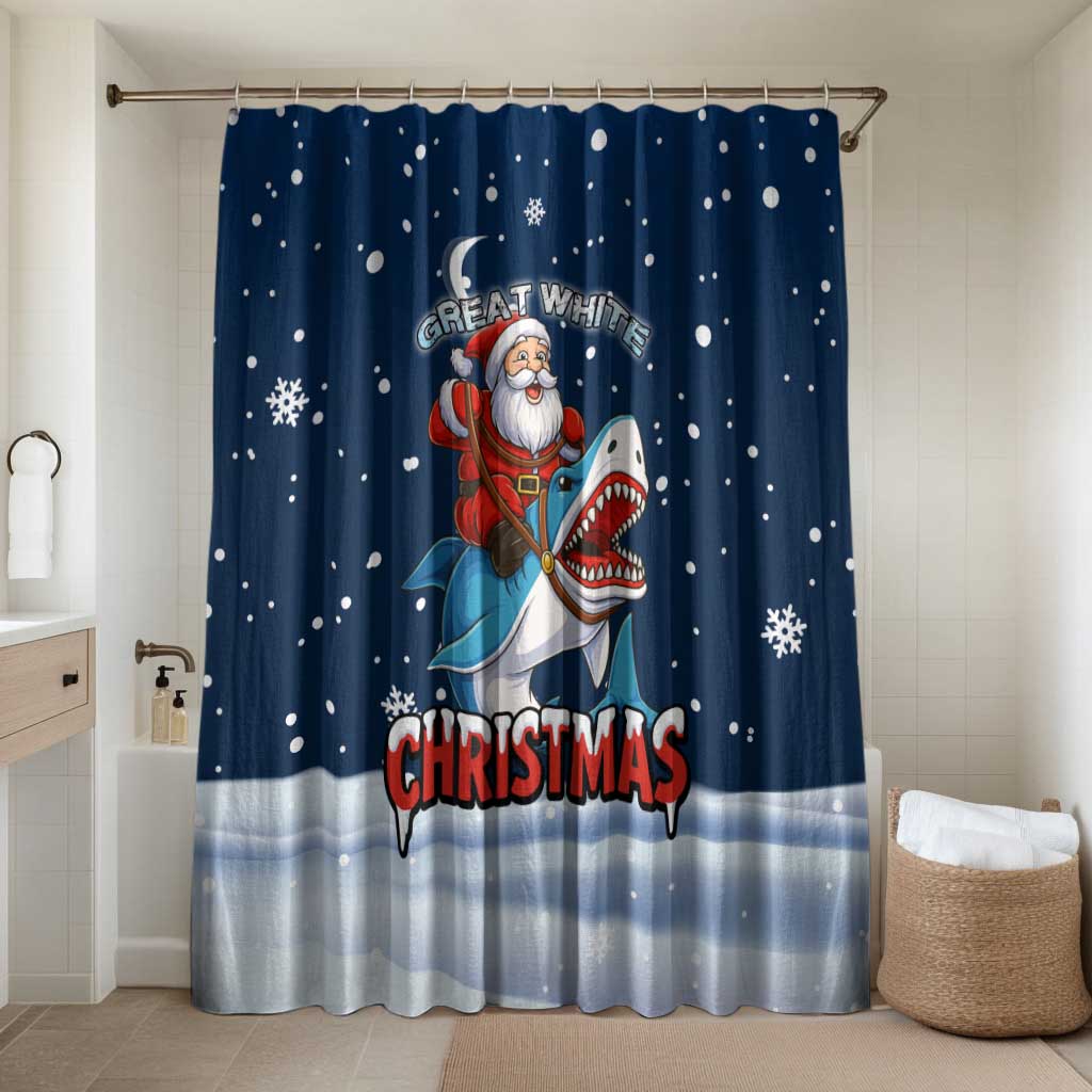 Great White Christmas Shark Christmas Bathroom Set Funny Xmas Holiday Patterns - Wonder Print Shop