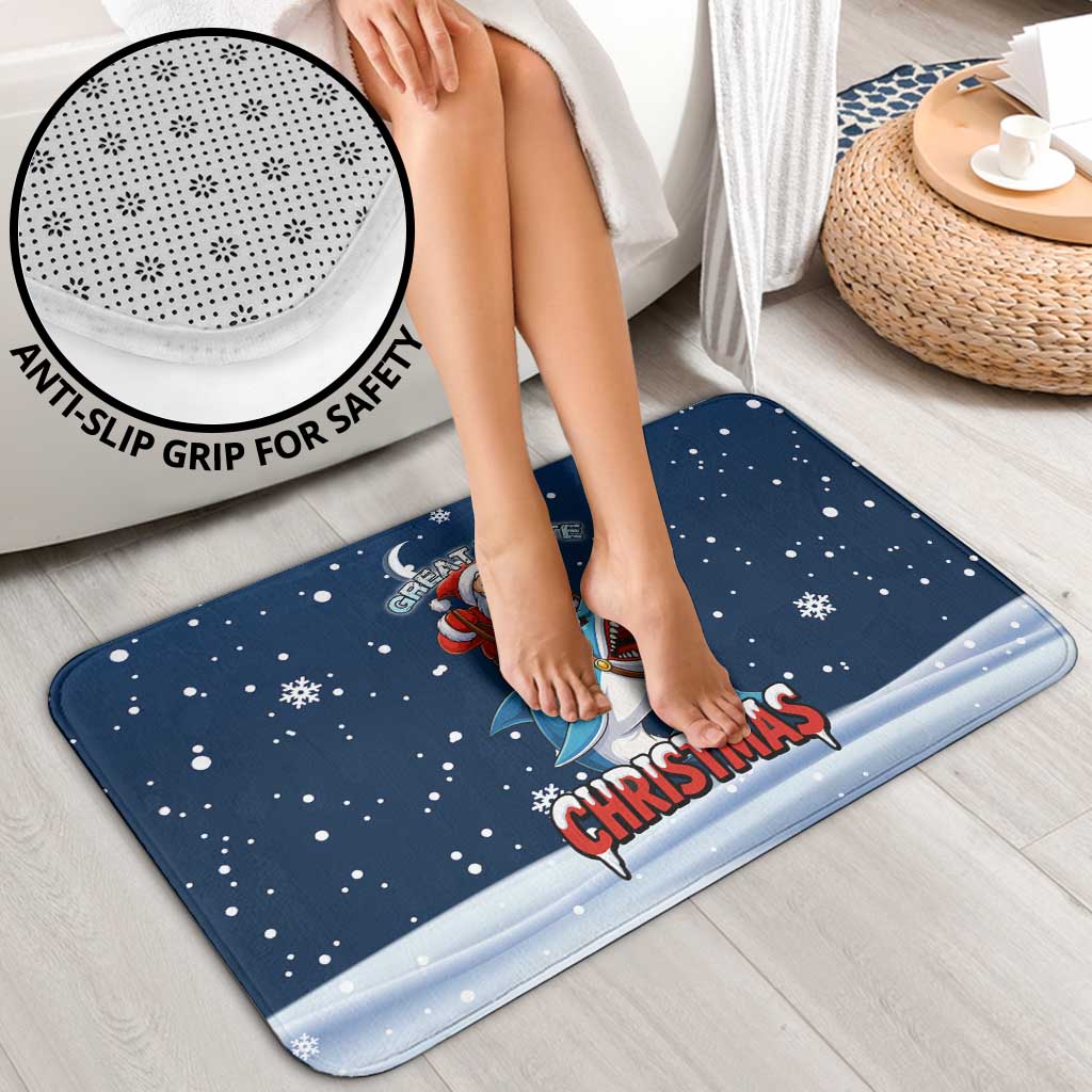 Great White Christmas Shark Christmas Bathroom Set Funny Xmas Holiday Patterns - Wonder Print Shop