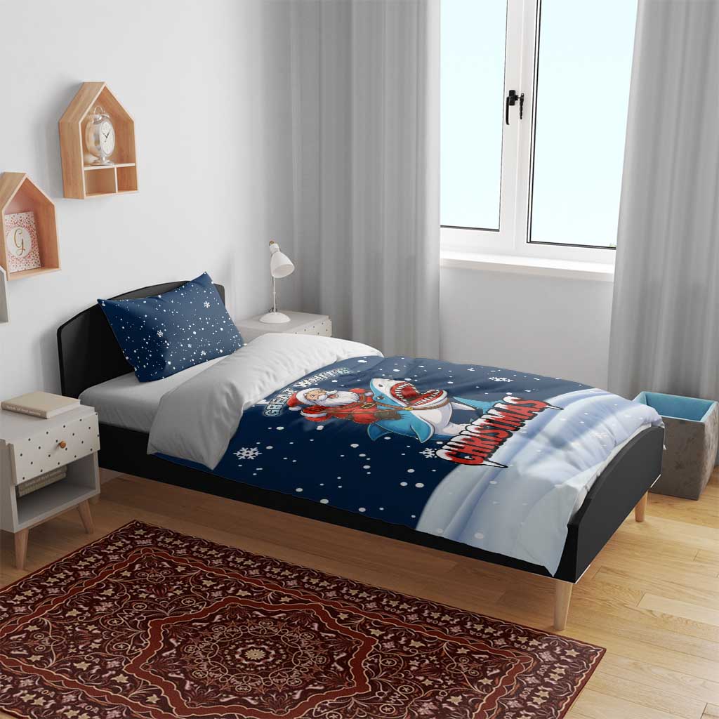 Great White Christmas Shark Christmas Bedding Set Funny Xmas Holiday Patterns - Wonder Print Shop