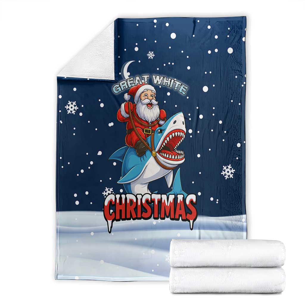 Great White Christmas Shark Christmas Blanket Funny Xmas Holiday Patterns - Wonder Print Shop
