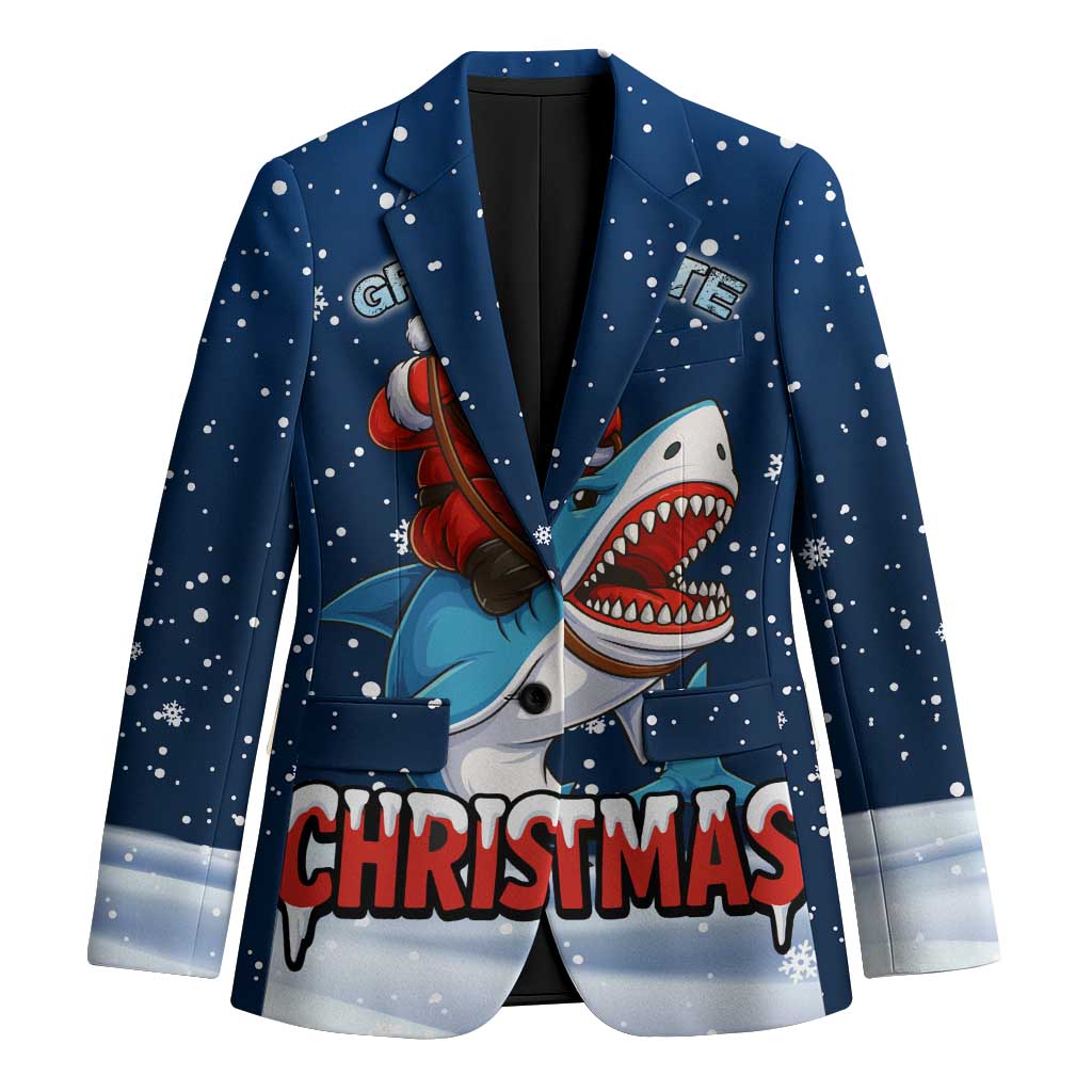 Great White Christmas Shark Christmas Blazer Funny Xmas Holiday Patterns - Wonder Print Shop