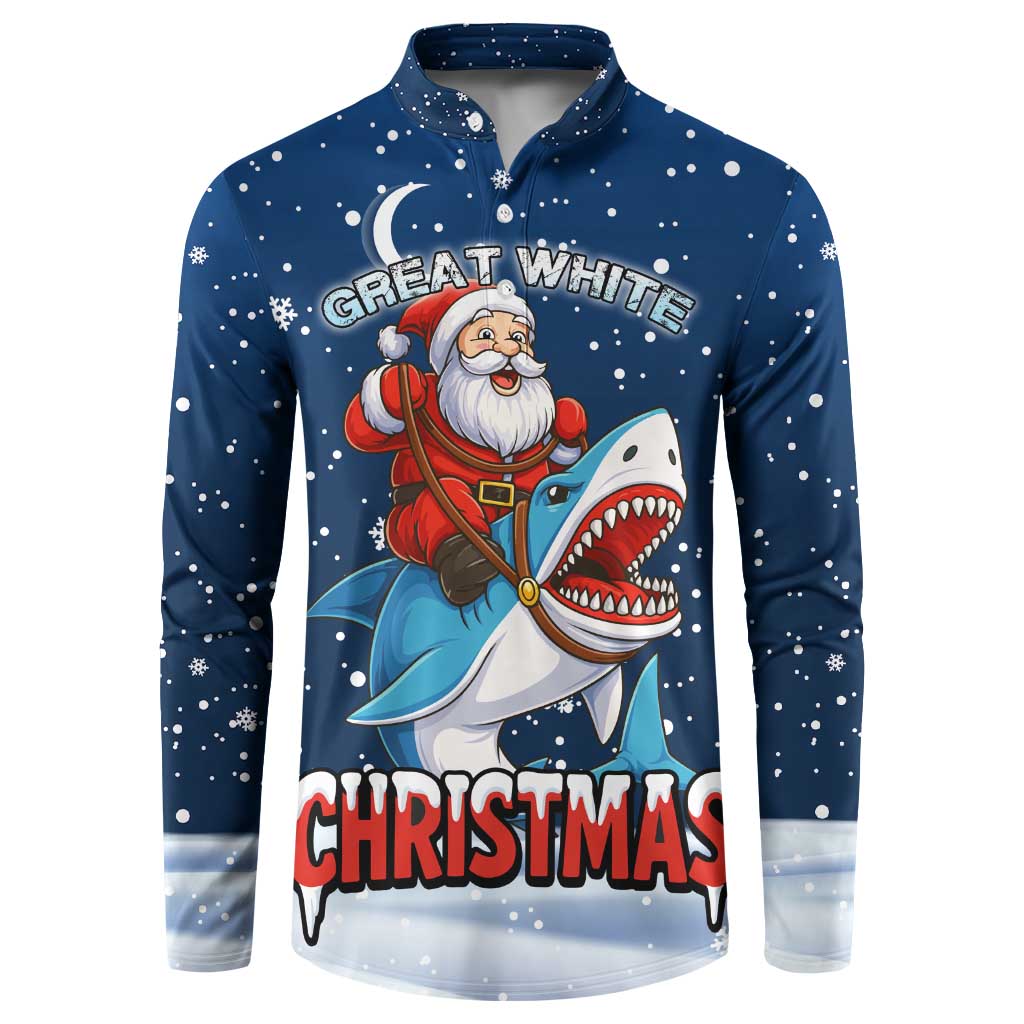 Great White Christmas Shark Christmas Button Sweatshirt Funny Xmas Holiday Patterns - Wonder Print Shop