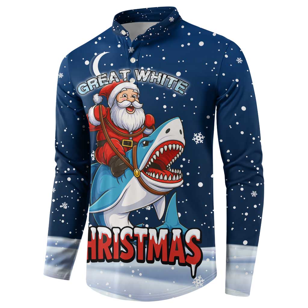 Great White Christmas Shark Christmas Button Sweatshirt Funny Xmas Holiday Patterns - Wonder Print Shop