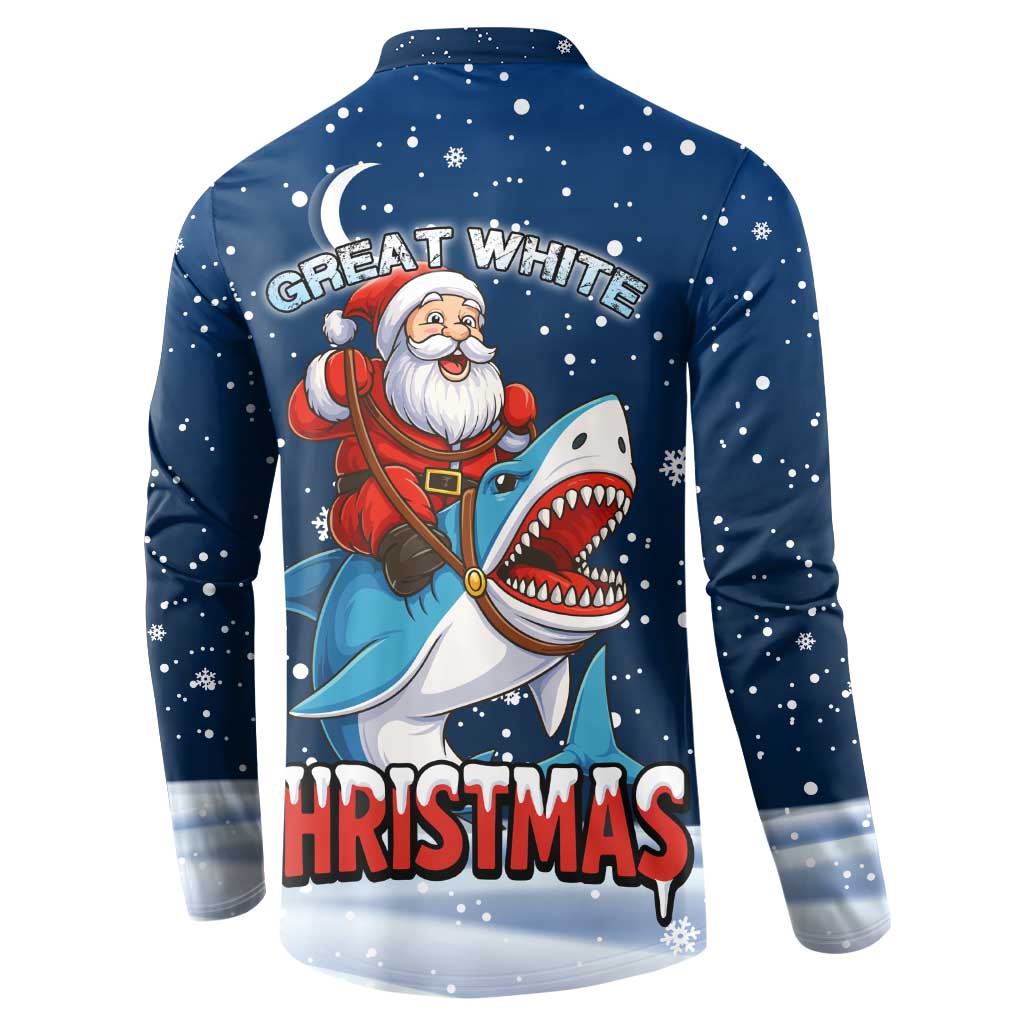 Great White Christmas Shark Christmas Button Sweatshirt Funny Xmas Holiday Patterns - Wonder Print Shop