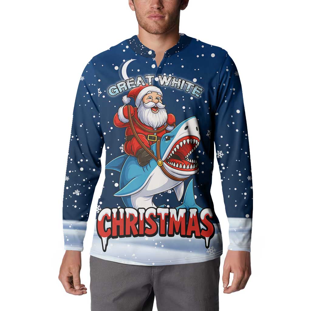 Great White Christmas Shark Christmas Button Sweatshirt Funny Xmas Holiday Patterns - Wonder Print Shop