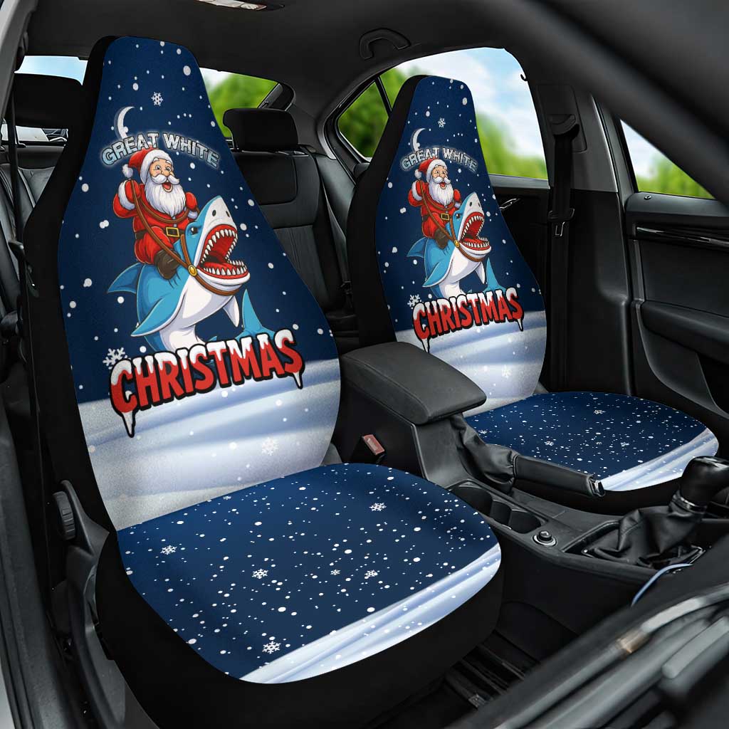Great White Christmas Shark Christmas Car Seat Cover Funny Xmas Holiday Patterns - Wonder Print Shop