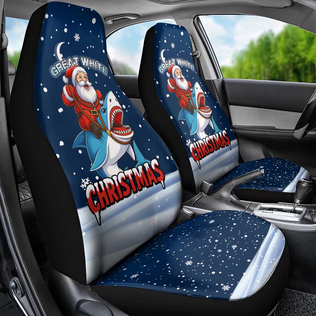 Great White Christmas Shark Christmas Car Seat Cover Funny Xmas Holiday Patterns - Wonder Print Shop