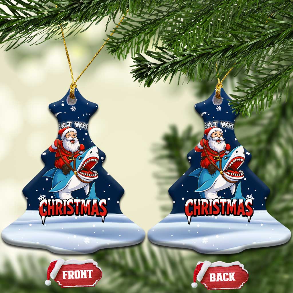Great White Christmas Shark Christmas Ceramic Ornament Funny Xmas Holiday Patterns - Wonder Print Shop