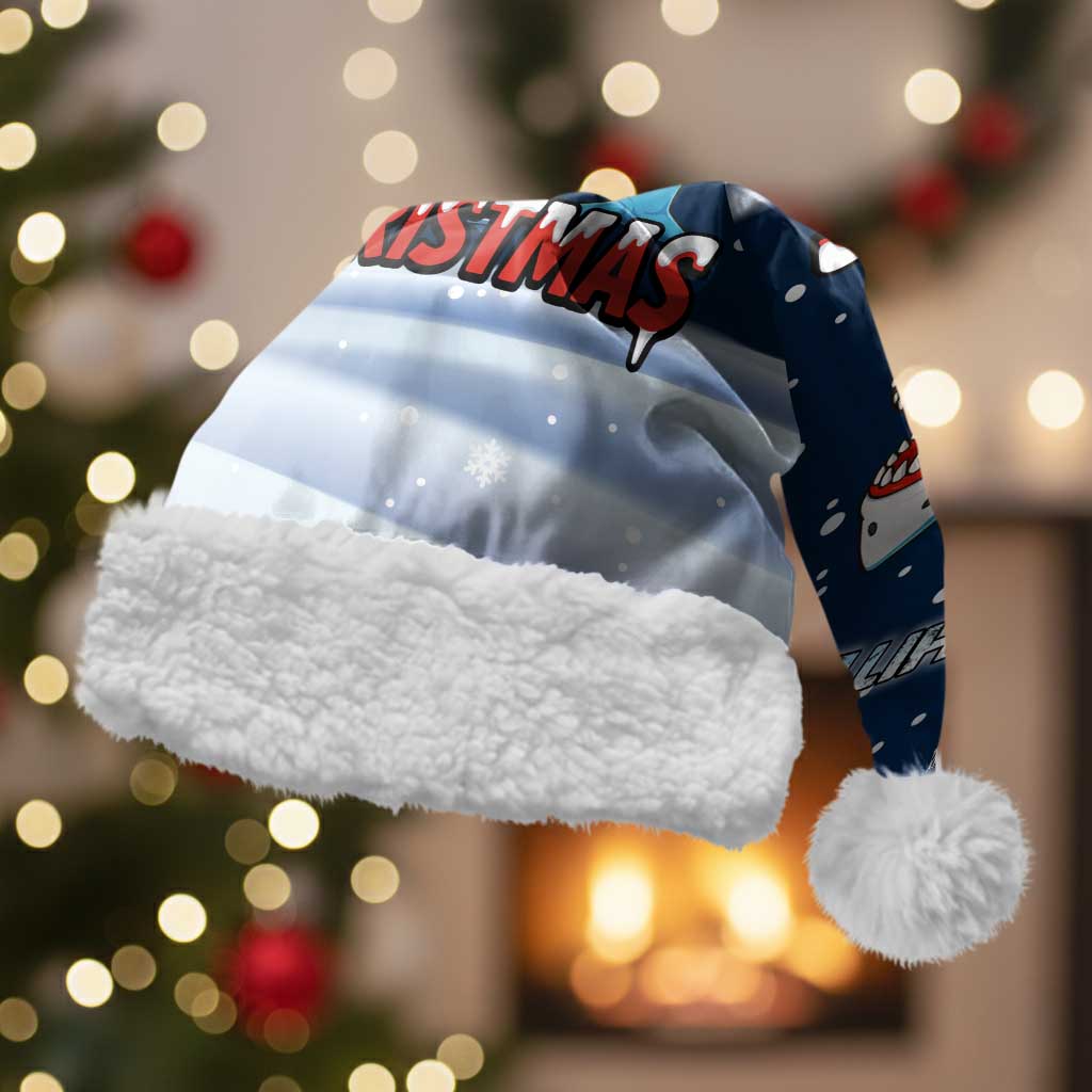 Great White Christmas Shark Christmas Santa Hat Funny Xmas Holiday Patterns - Wonder Print Shop